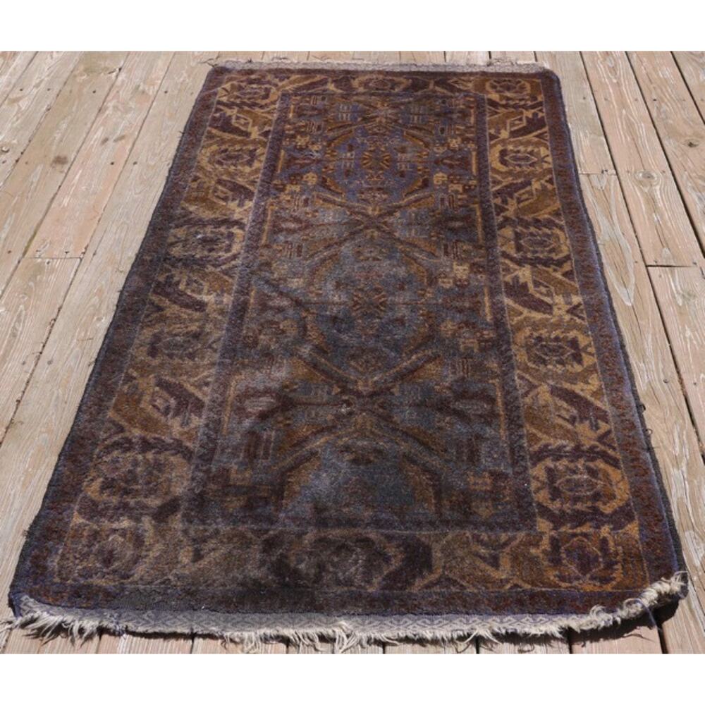Vintage Antique WORN Distressed Turkish Caucasian Wool Prayer Rug 6.5'x3.5'